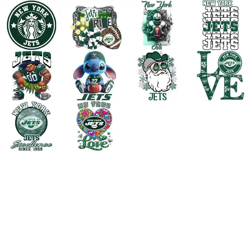 48 New York Jets V3 Football Designs Bundle PNG