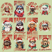 Load image into Gallery viewer, 12 Funny Christmas Dog Designs Bundle PNG
