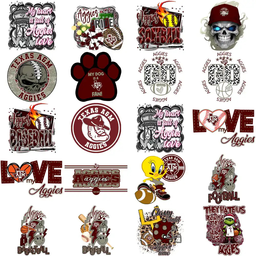 90 Texas A&M Aggies Designs Bundle PNG