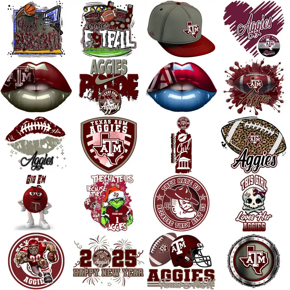 90 Texas A&M Aggies Designs Bundle PNG