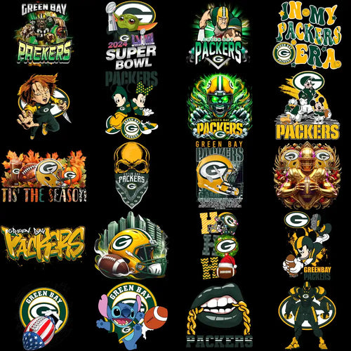 48 Green Bay Packers V4 Football Designs Bundle PNG