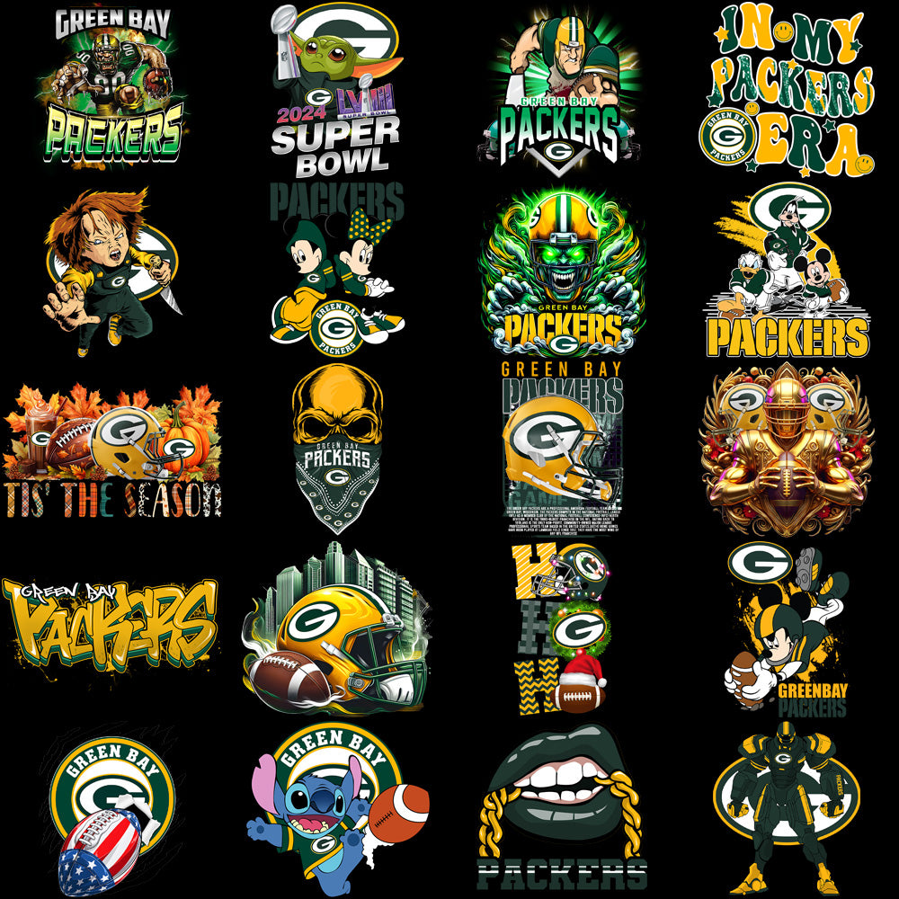 48 Green Bay Packers V4 Football Designs Bundle PNG