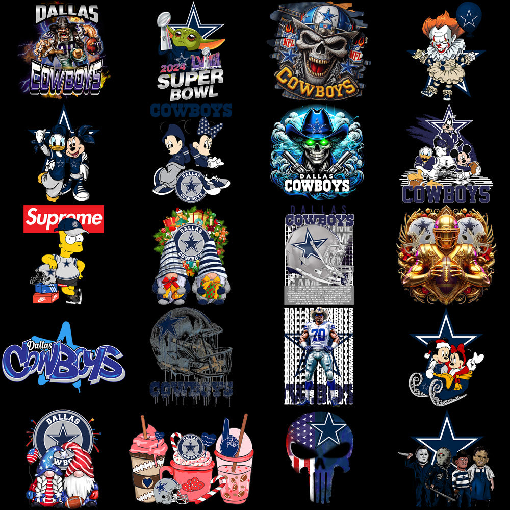48 Dallas Cowboys V4 Football Designs Bundle PNG