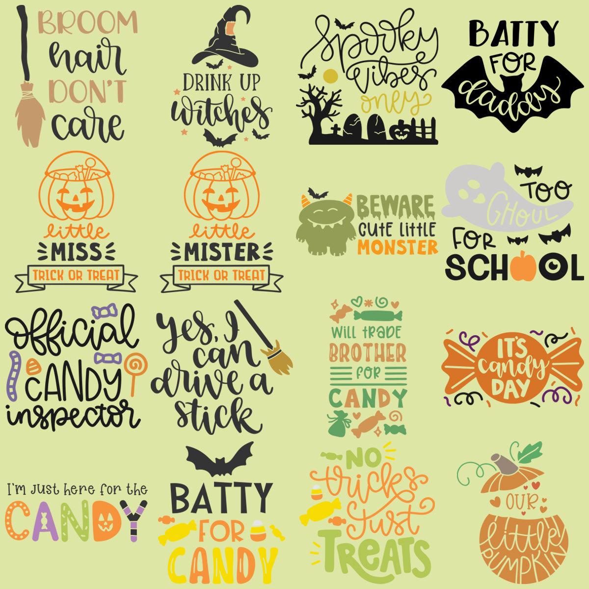 36 Halloween Pumpkin Witch Designs Bundle PNG