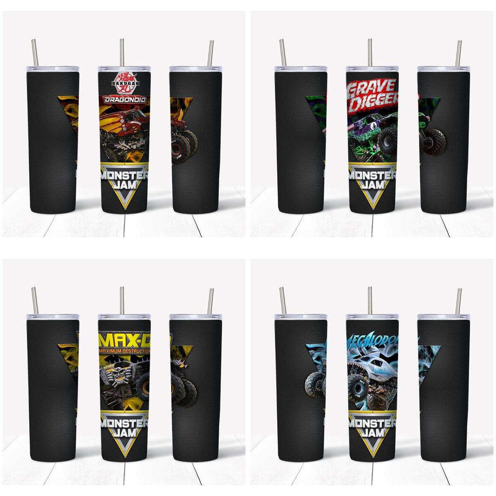 5 Monster Truck Tumbler Wrap Designs Bundle JPG