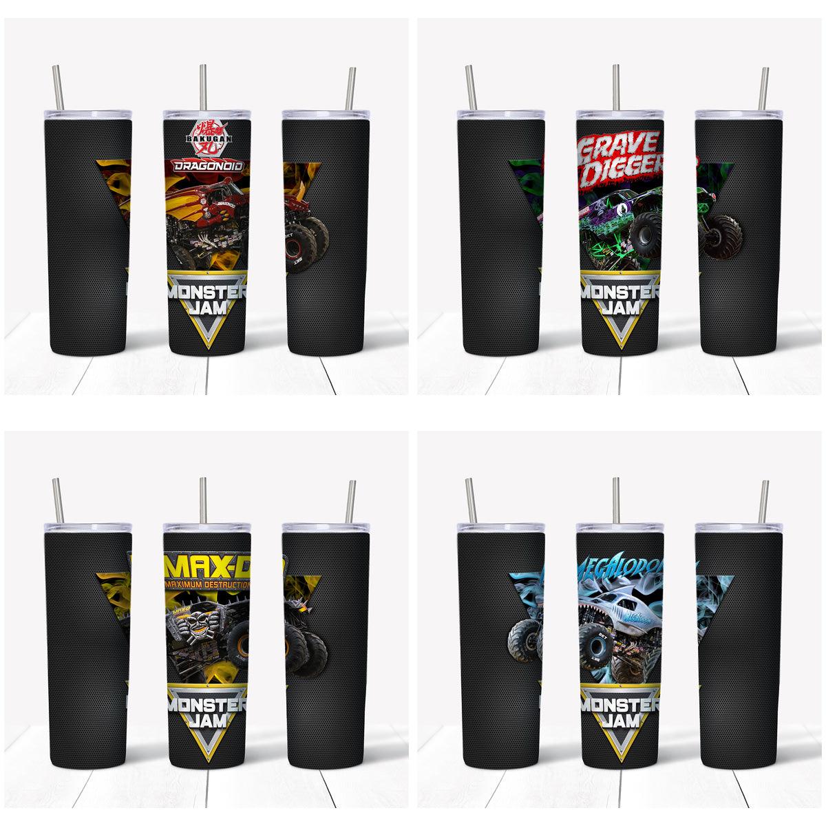 5 Monster Truck Tumbler Wrap Designs Bundle JPG