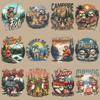 Load image into Gallery viewer, 19 Funny Summer Camping Sloth Designs Bundle PNG
