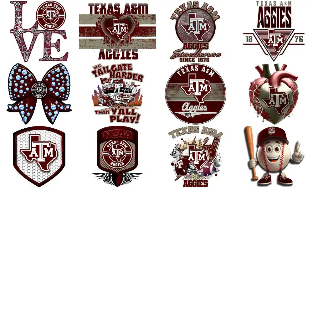 90 Texas A&M Aggies Designs Bundle PNG