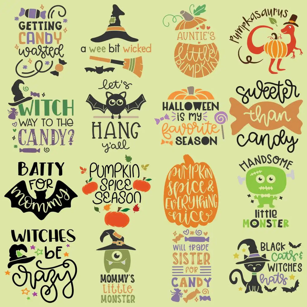 36 Halloween Pumpkin Witch Designs Bundle PNG