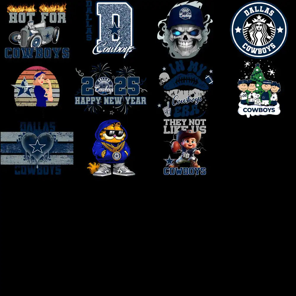 48 Dallas Cowboys V4 Football Designs Bundle PNG