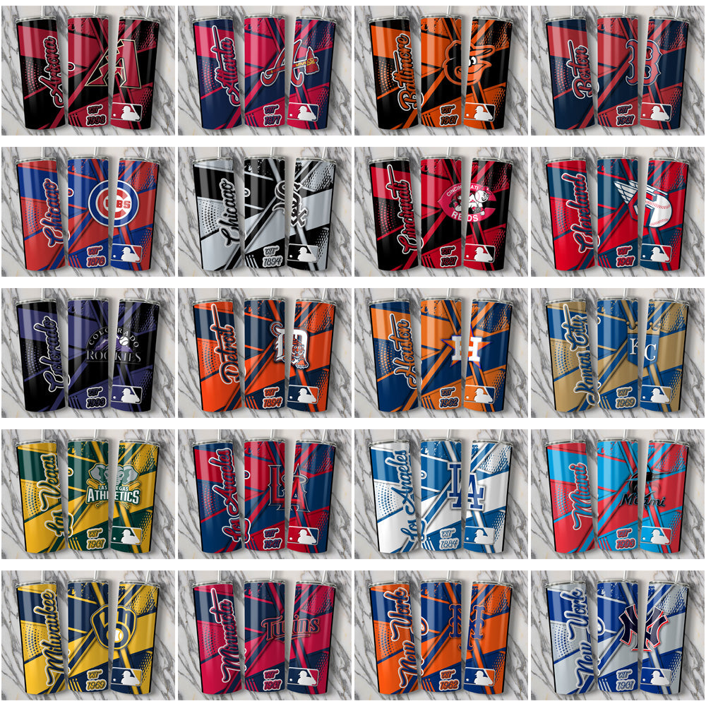 30 Baseball Teams Team Sport Tumbler Wrap Bundle JPG