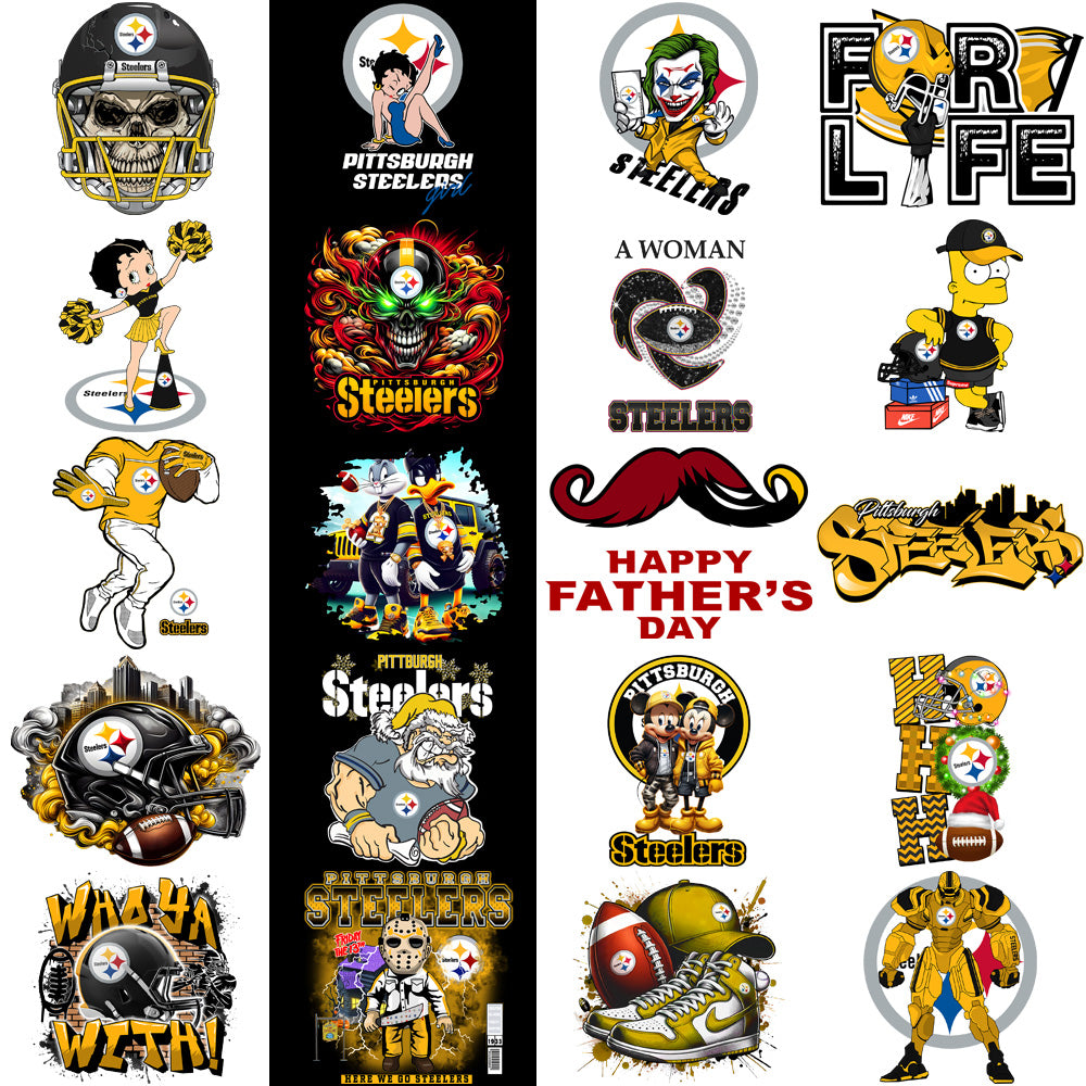 48 Pittsburgh Steelers V1 Football Designs Bundle PNG