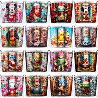 Load image into Gallery viewer, 95 Colorful 3D Cartoon Christmas Tumbler Wrap Designs Bundle JPG
