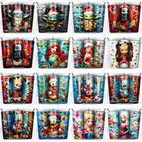 Load image into Gallery viewer, 95 Colorful 3D Cartoon Christmas Tumbler Wrap Designs Bundle JPG
