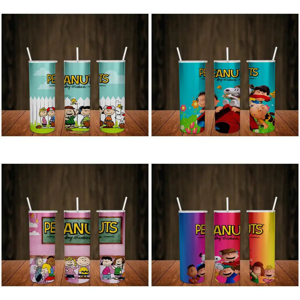8 Peanuts movie Tumbler Wrap Designs Bundle JPG