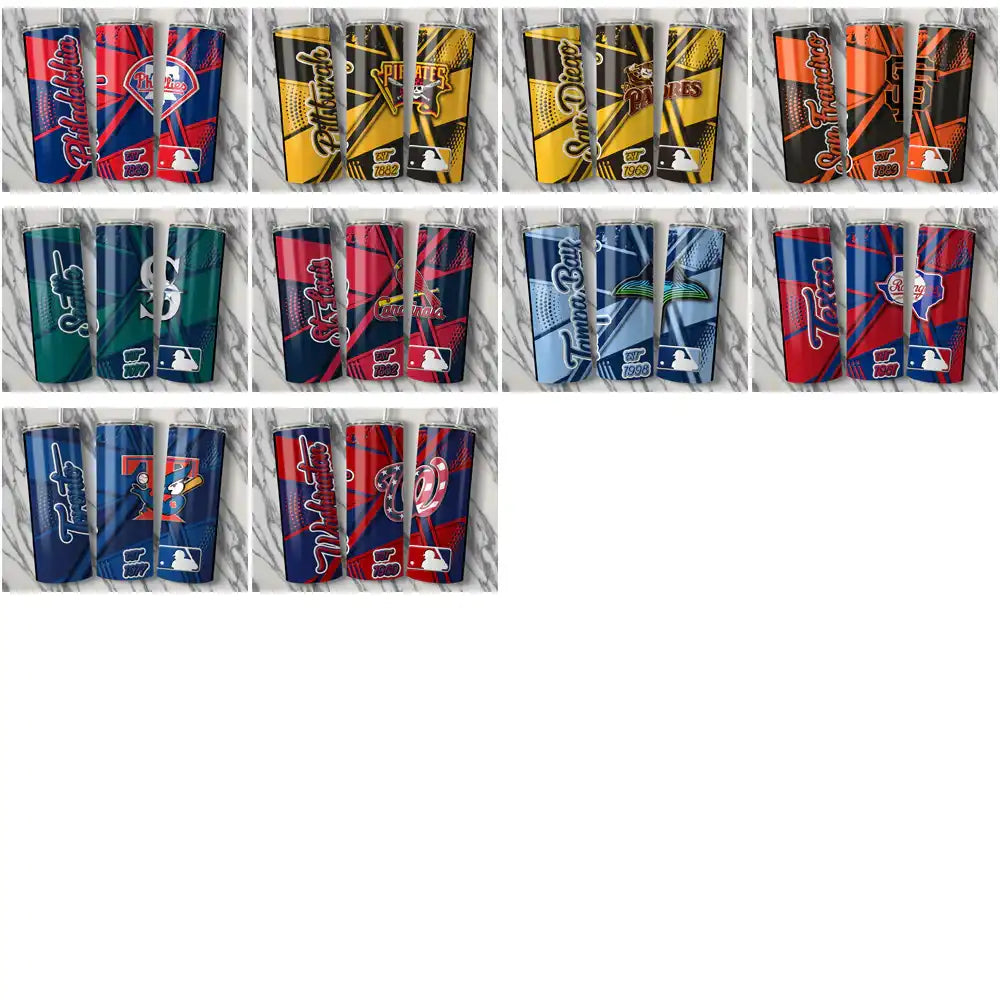 30 Baseball Teams Team Sport Tumbler Wrap Bundle JPG