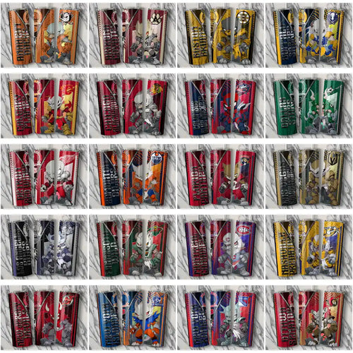 32 Ice Hockey Teams Zipper Mascot Tumbler Wrap Bundle JPG