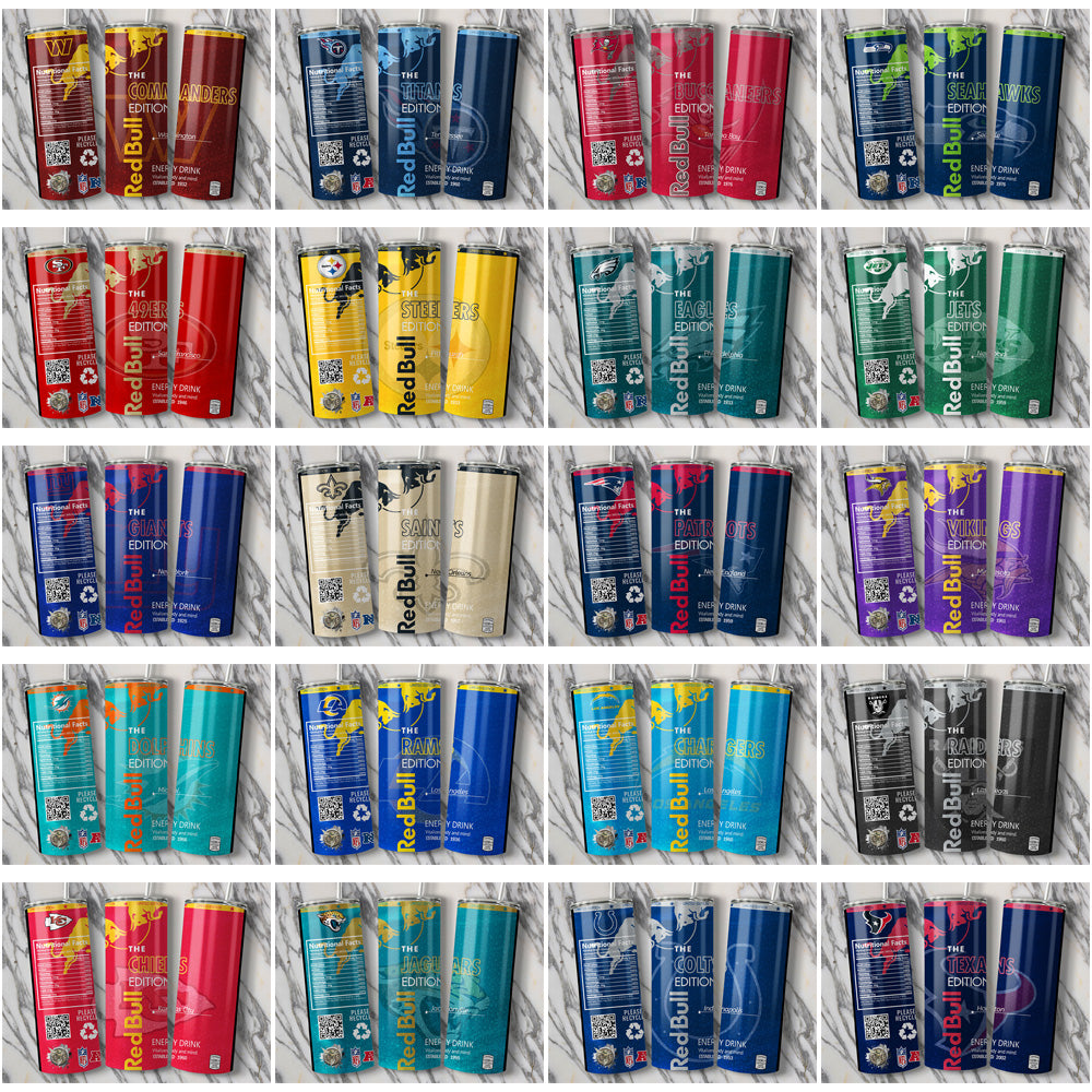 32 Football Teams Red Bull Tumbler Wrap Bundle JPG