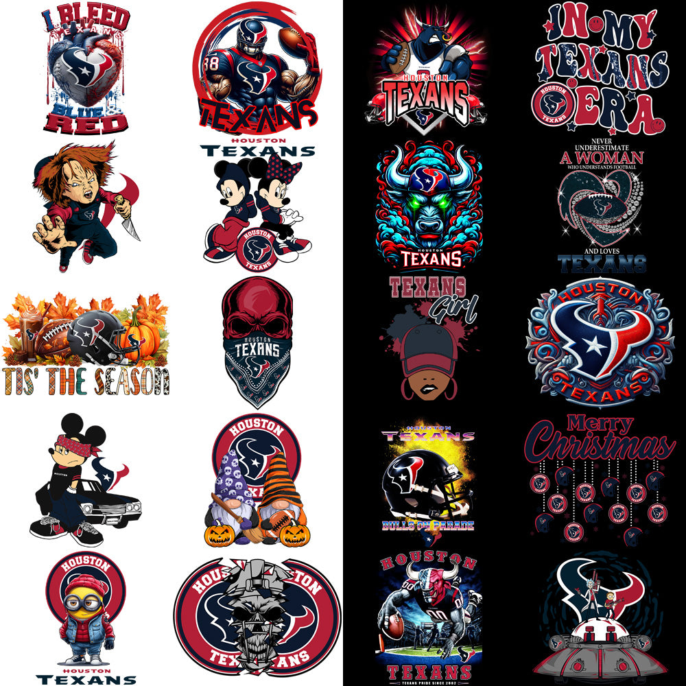 54 Houston Texans V2 Football Designs Bundle PNG