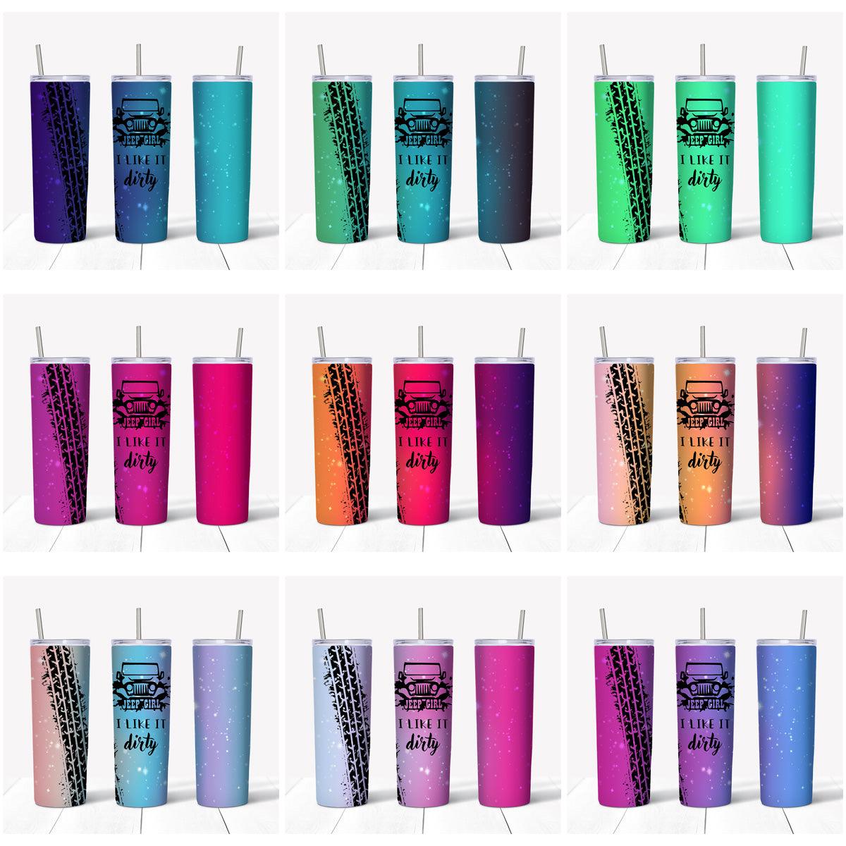 12 Colorful Jeep Tumbler Wrap Designs Bundle JPG