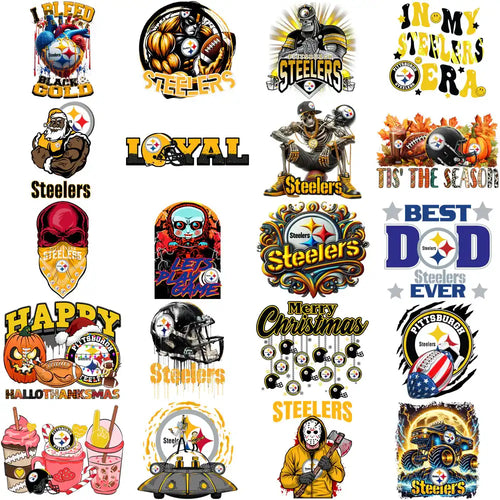 48 Pittsburgh Steelers V2 Football Designs Bundle PNG