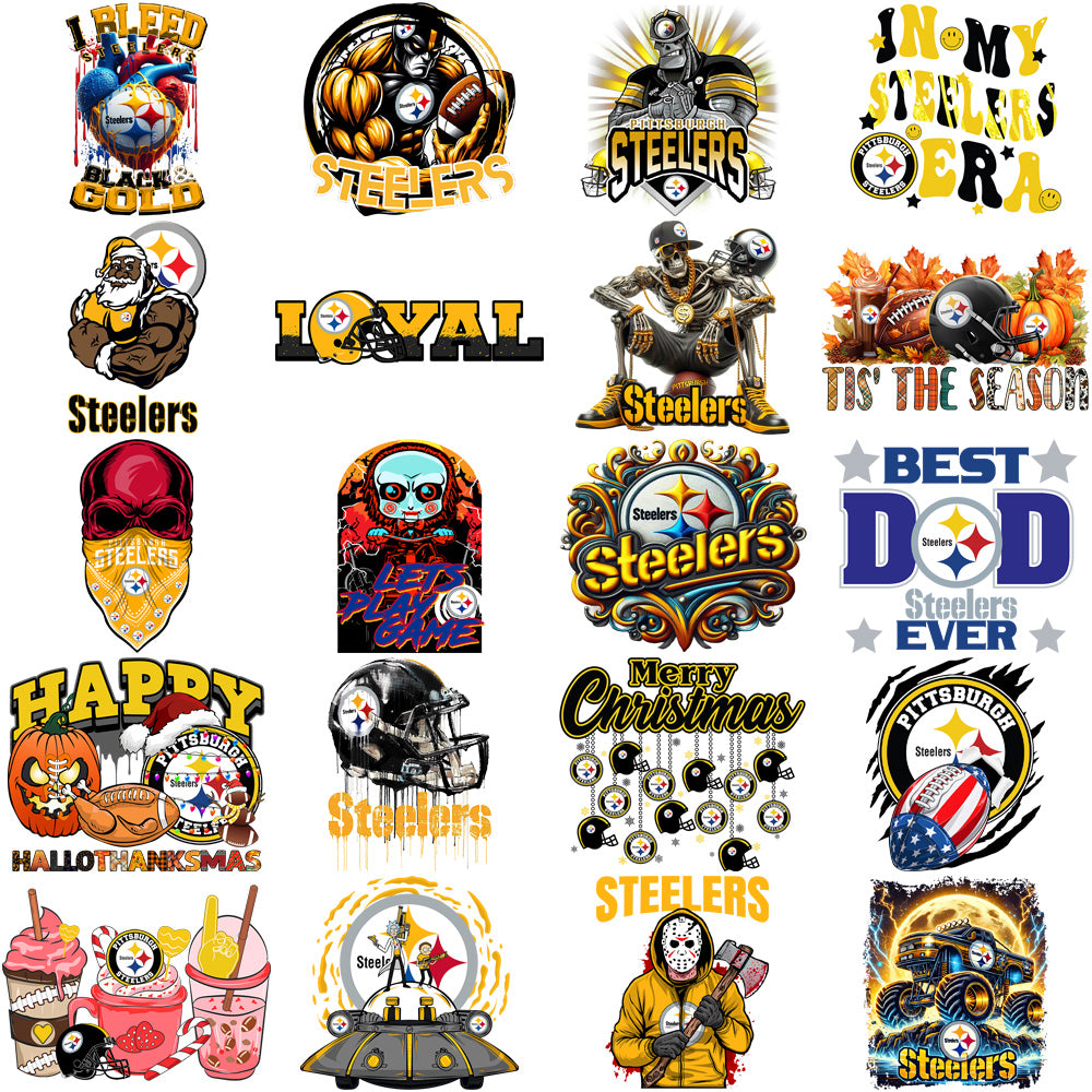 48 Pittsburgh Steelers V2 Football Designs Bundle PNG