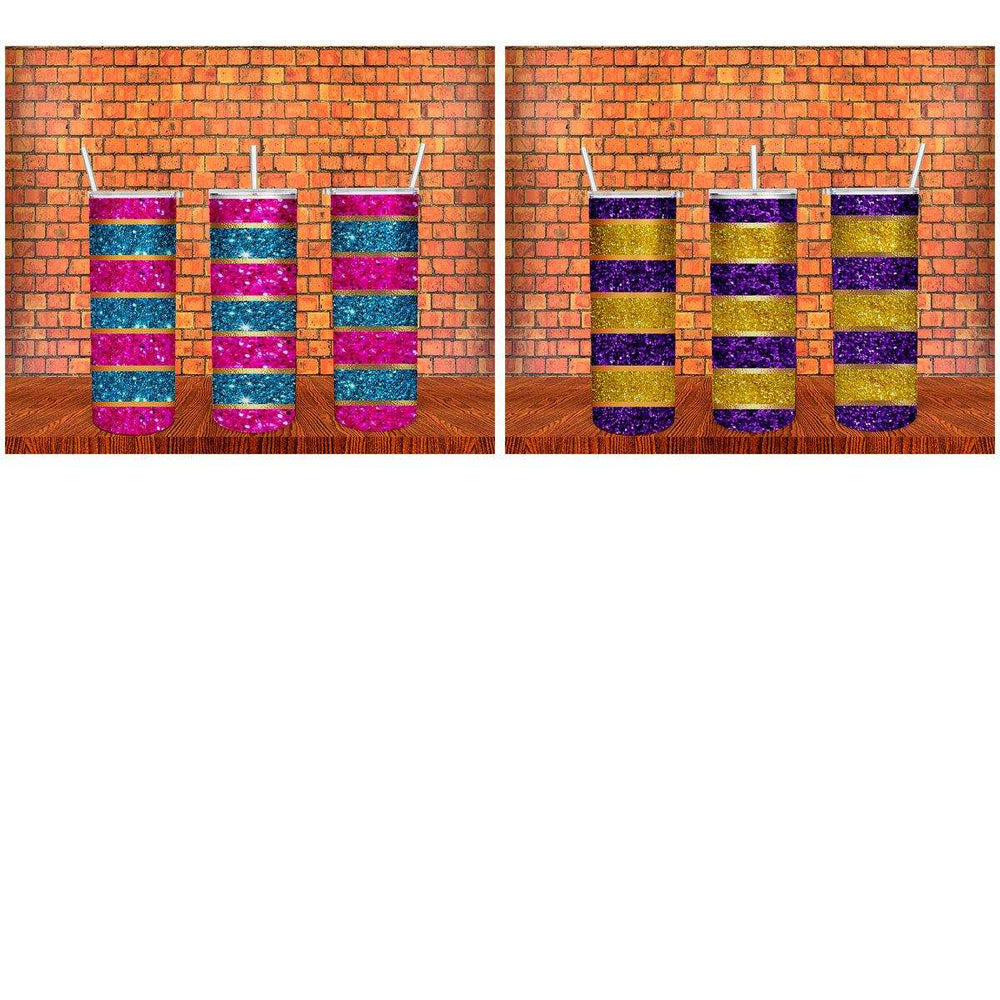 6 New Colorful Glitter Tumbler Wrap Designs Bundle JPG