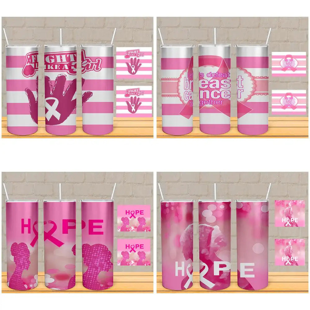 5 Pink Month Breast cancer awareness Tumbler Wrap Designs Bundle JPG