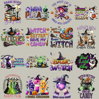 Load image into Gallery viewer, 18 Halloween Witch Designs Bundle PNG
