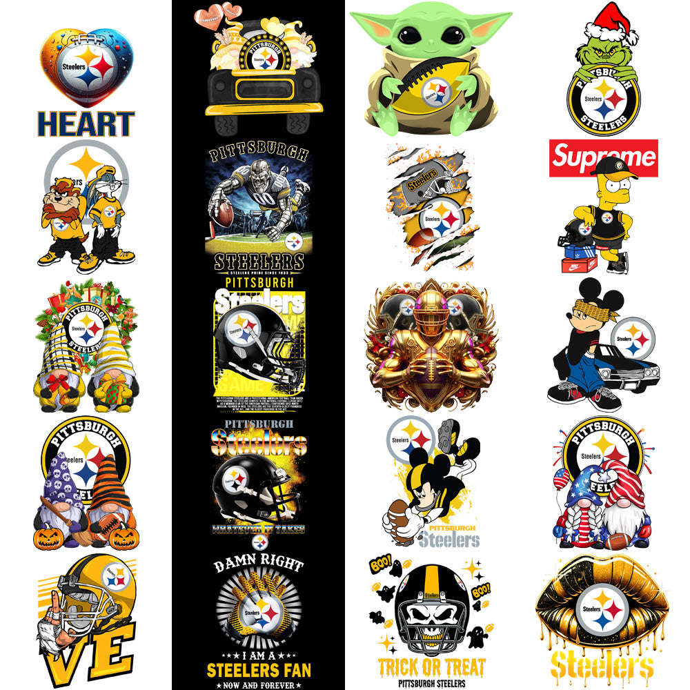 48 Pittsburgh Steelers V3 Football Designs Bundle PNG