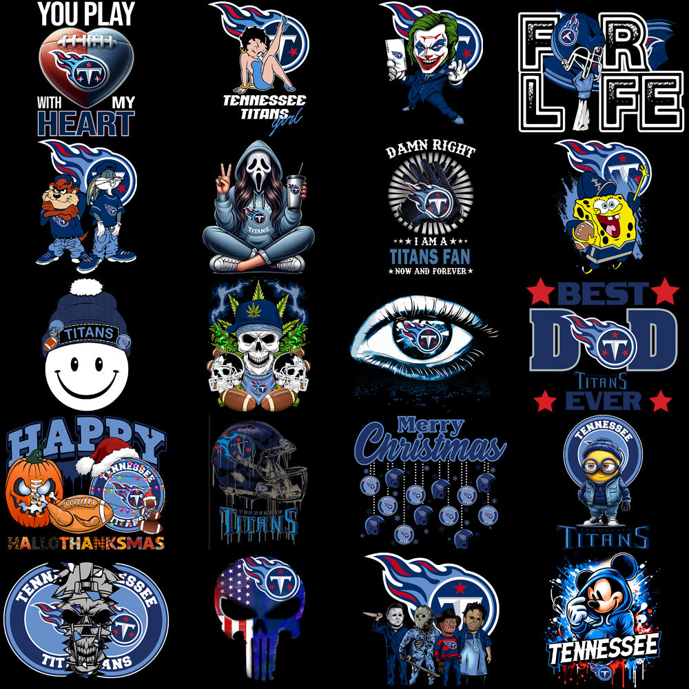 48 Tennessee Titans V3 Football Designs Bundle PNG