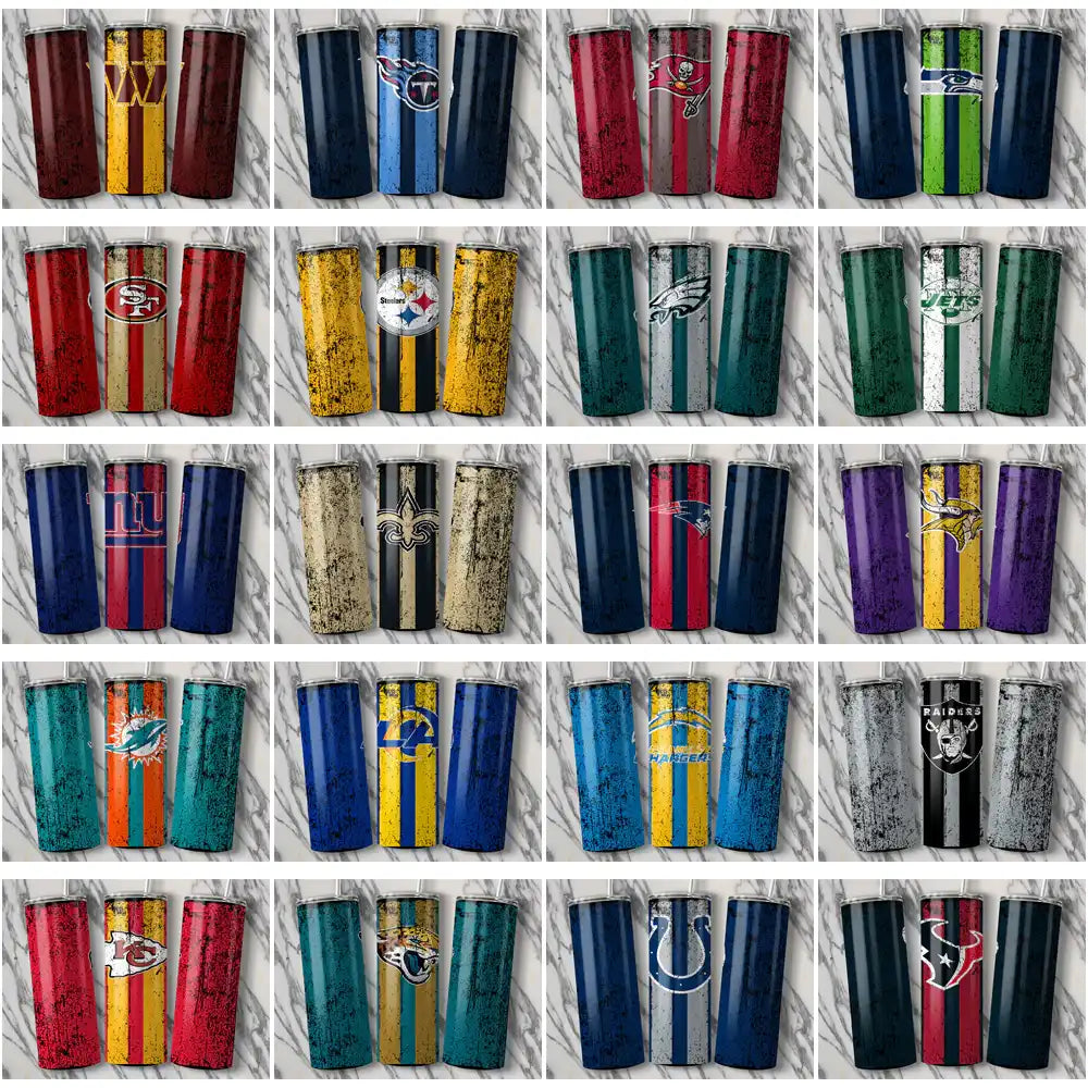32 Football Teams Grunge Style (2) Tumbler Wrap Bundle JPG