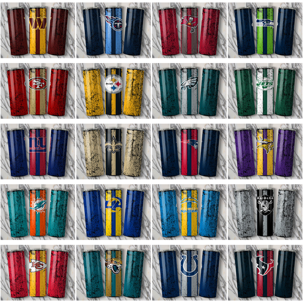 32 Football Teams Grunge Style (2) Tumbler Wrap Bundle JPG
