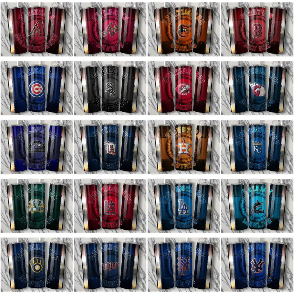 30 Baseball Teams Metal Tumbler Wrap Bundle JPG