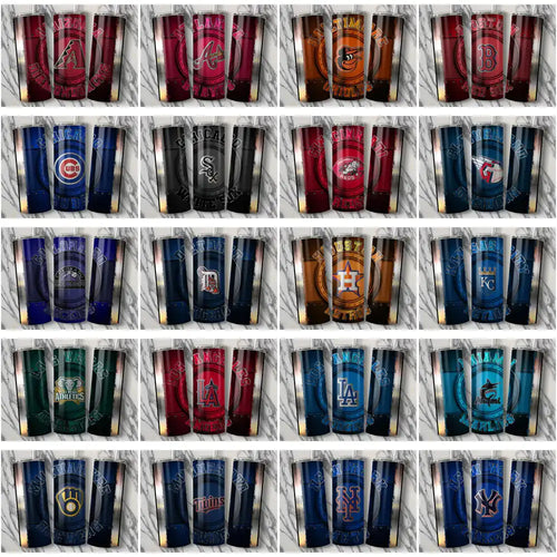 30 Baseball Teams Metal Tumbler Wrap Bundle JPG