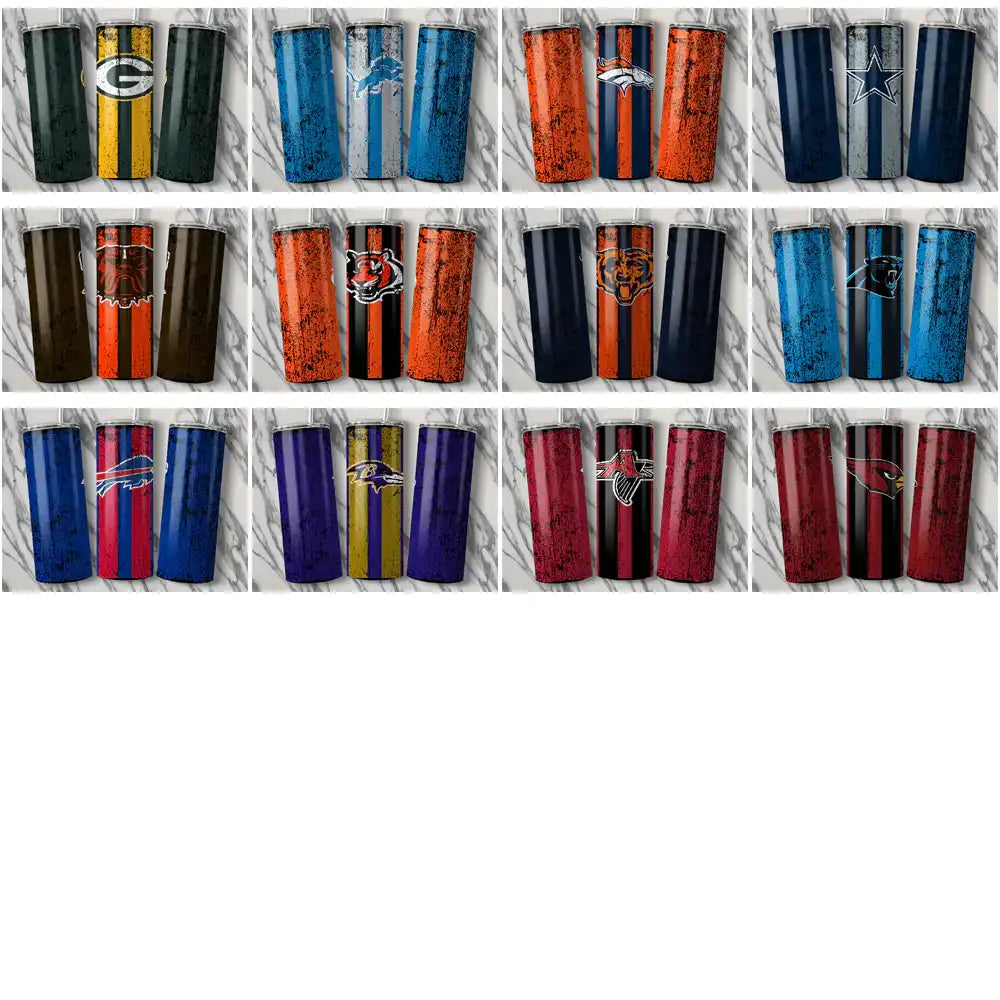 32 Football Teams Grunge Style (2) Tumbler Wrap Bundle JPG
