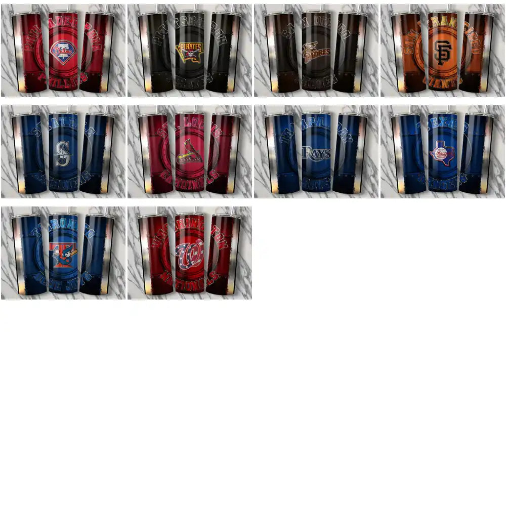 30 Baseball Teams Metal Tumbler Wrap Bundle JPG