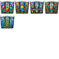 Load image into Gallery viewer, 37 Christmas Stained Glass Tumbler Wrap Designs Bundle JPG
