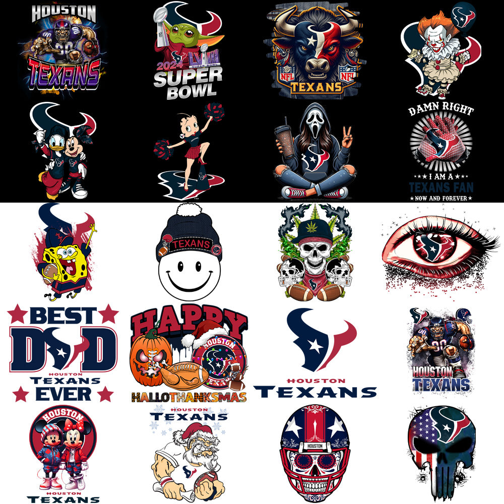 54 Houston Texans V4 Football Designs Bundle PNG