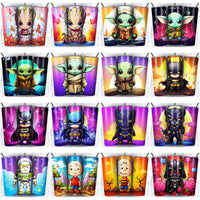 Load image into Gallery viewer, 137 Colorful Cute Cartoon Tumbler Wrap Designs Bundle JPG
