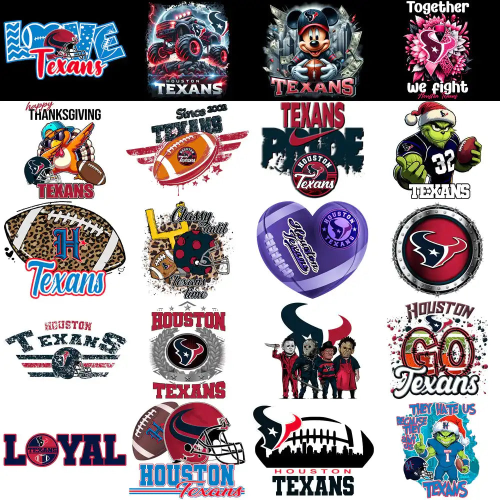 54 Houston Texans V4 Football Designs Bundle PNG