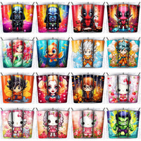Load image into Gallery viewer, 137 Colorful Cute Cartoon Tumbler Wrap Designs Bundle JPG
