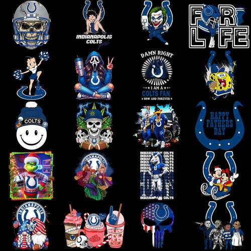 48 Indianapolis Colts V1 Football Designs Bundle PNG