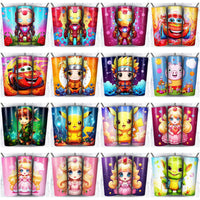 Load image into Gallery viewer, 137 Colorful Cute Cartoon Tumbler Wrap Designs Bundle JPG
