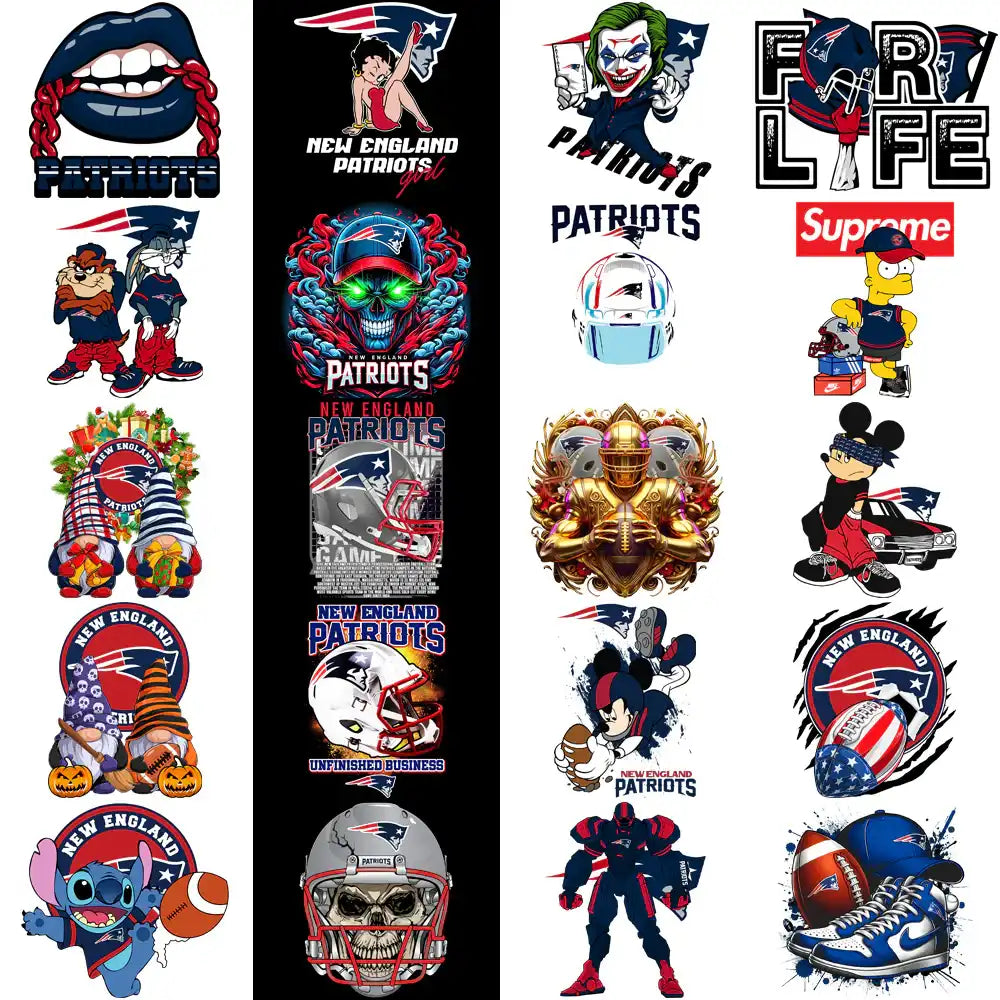 47 New England Patriots V1 Football Designs Bundle PNG