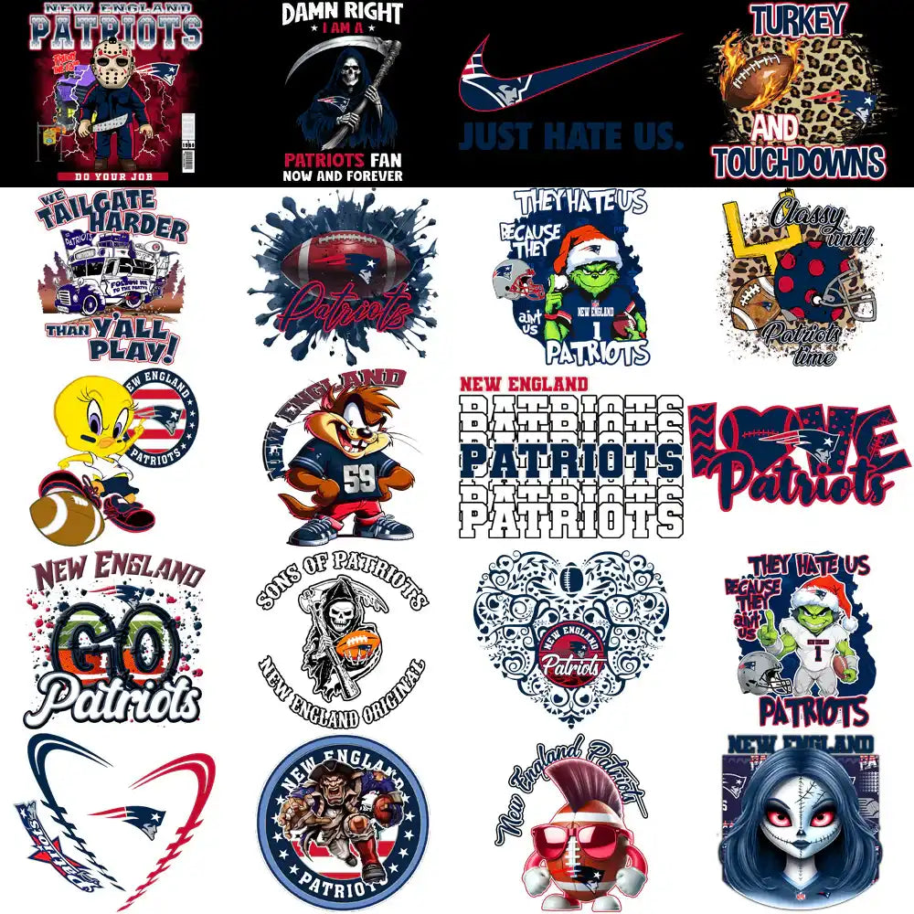 47 New England Patriots V1 Football Designs Bundle PNG