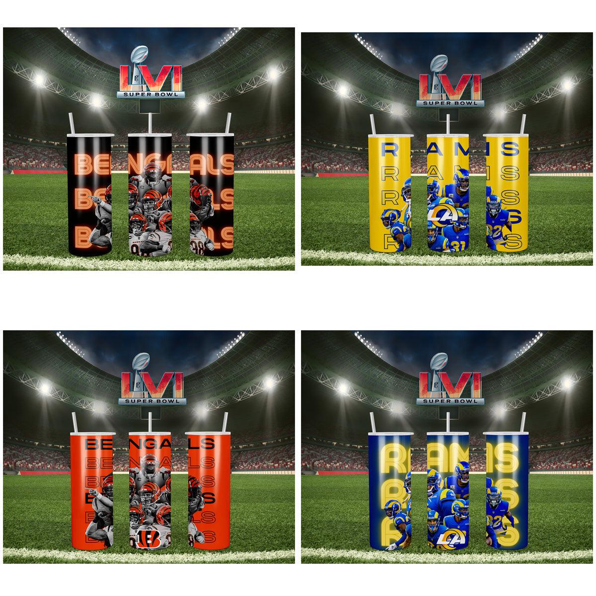 6 Super Bowl Bengals Rams Tumbler Wrap Designs Bundle JPG