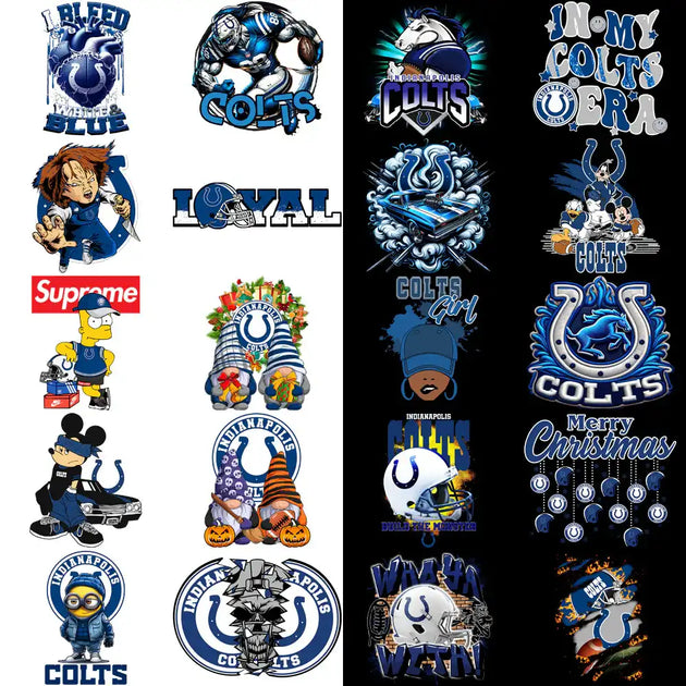 48 Indianapolis Colts V2 Football Designs Bundle PNG
