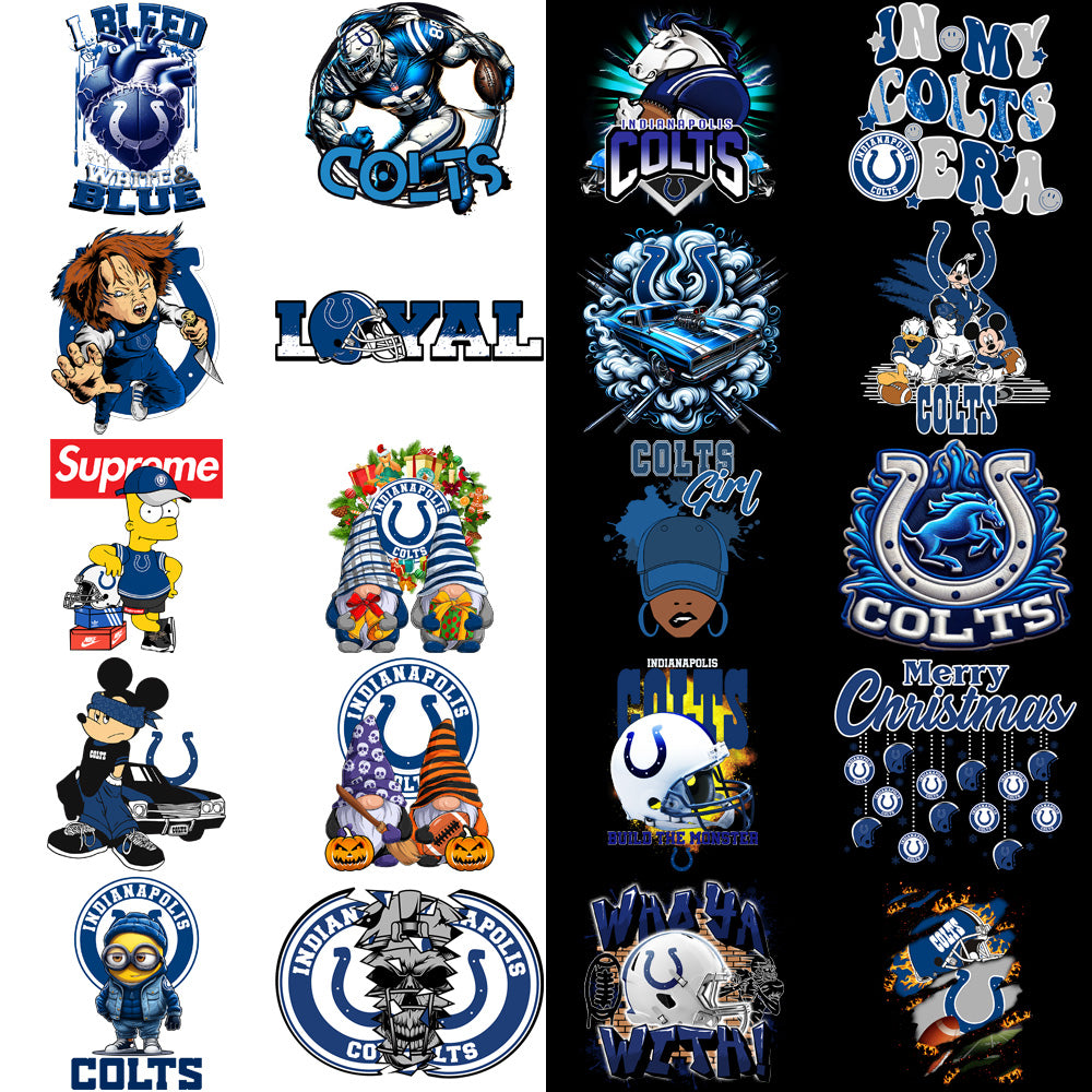 48 Indianapolis Colts V2 Football Designs Bundle PNG