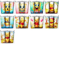 Load image into Gallery viewer, 137 Colorful Cute Cartoon Tumbler Wrap Designs Bundle JPG
